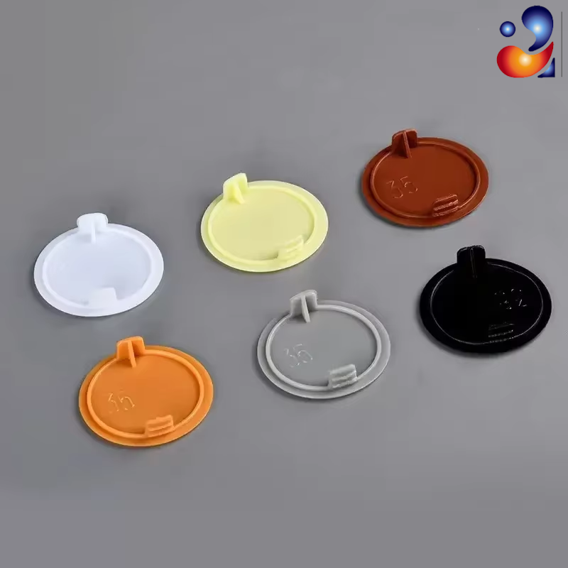 Furniture Hardware Fitting - 家庭用丸型プラスチック製家具ヒンジ装飾カバー10個、35/38/40mm穴用プラグキャップ、キャビネットヒンジ装飾用