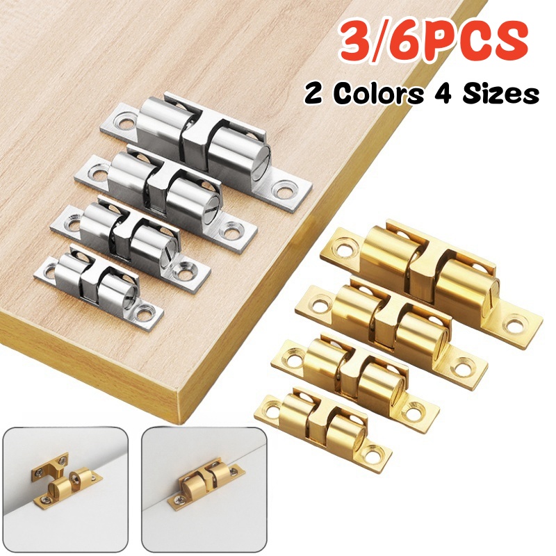 Furniture Hardware Manufacturer - 3/6 個キャビネットクローゼットドアボールキャッチ、真鍮ダブルローラースプリングボールキャッチラッチ、家具ドアロック、調整可能なテンションラッチ