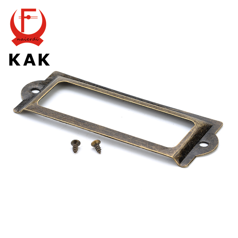 Furniture Hardware Names - Kak-真ちゅう製ハンドル付きアンティークスタイルのラベル,ハンドル付き82x30mm,カードホルダー,ファイル名,家具,キャビネット,引き出しボックス,ハードウェア用