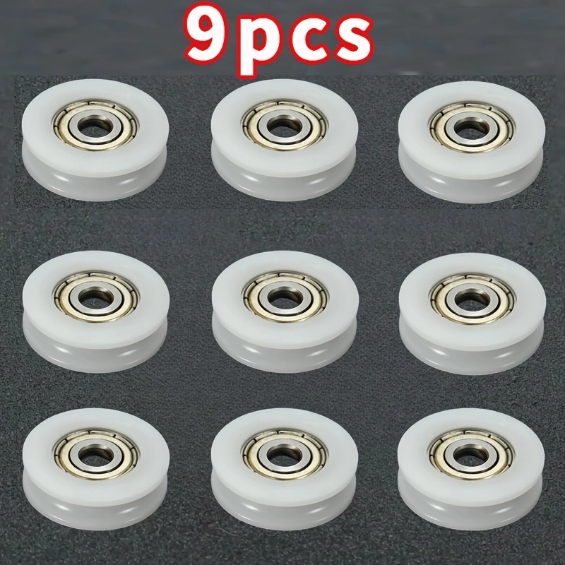 Furniture Hardware Lowes - 9個入り U溝ナイロンベアリングローラー 5x23.9mm 低騒音ガイドプーリーホイール スライドドア・窓・家具用金具