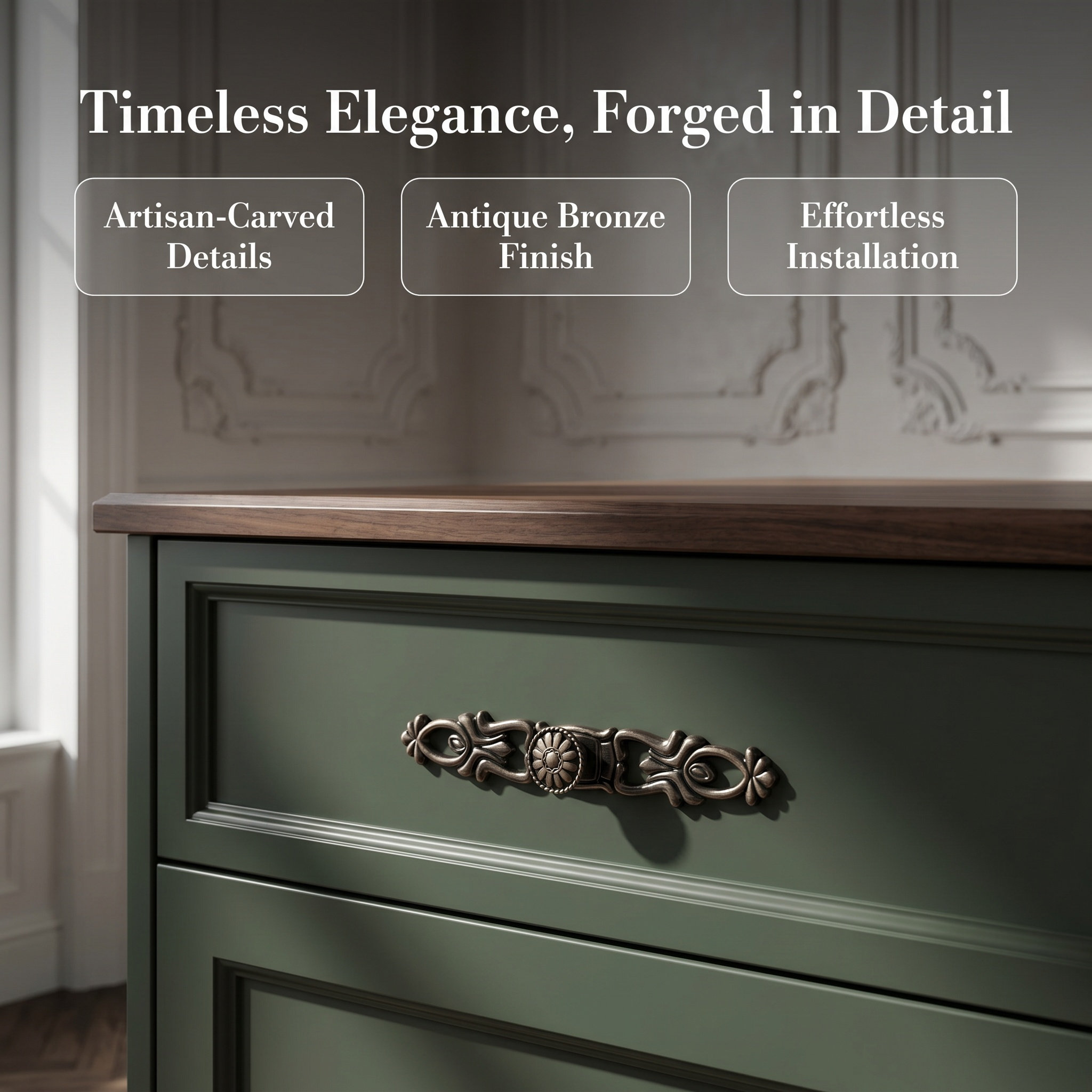 2個入り、ブロンズ色の取っ手（ドロワーパーツ）、アンティーク - Furniture Hardware Drop Pulls のレビューと価格