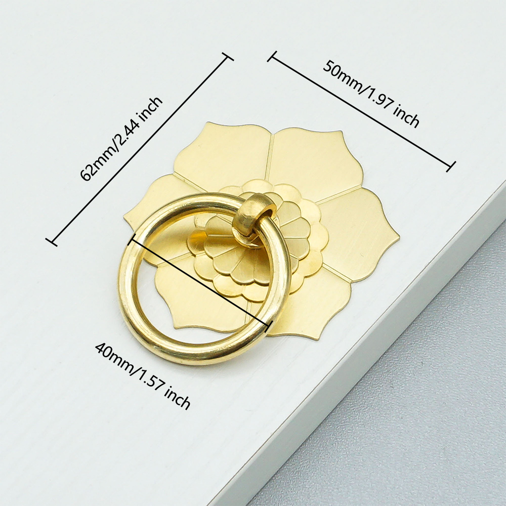 花の真鍮のキャビネットドアのドアのノブ,リング,バックスプラ - Furniture Hardware Drop Pulls のレビューと価格